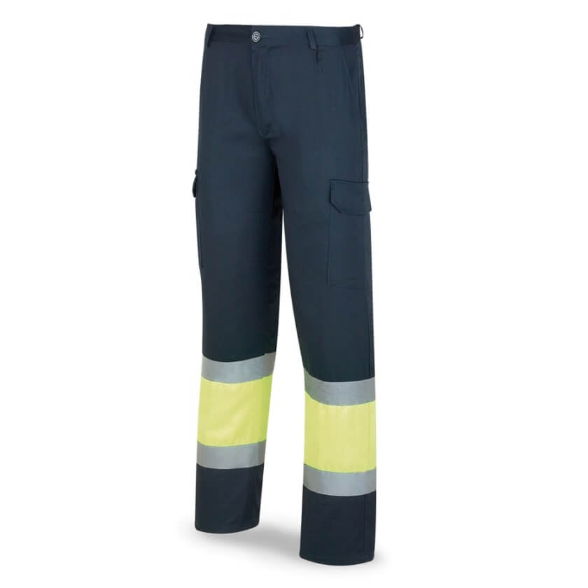 Pantalón alta visibilidad con interior acolchado amarillo/azul marino 388-PFY/AA - Referencia 388-PFY/AA